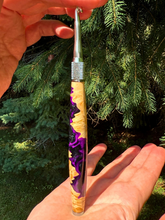 Load image into Gallery viewer, Crochet Handle & Hook Set (Extra Long) - Obsidian Violet