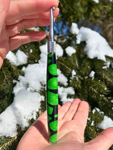 Load image into Gallery viewer, Crochet Handle & Hook Set (Extra Long) - Slime Green GLOW in the DARK