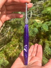 Load image into Gallery viewer, Crochet Handle & Hook Set (Extra Long) - White Diamond Amethyst