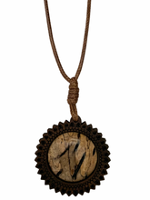 Load image into Gallery viewer, Pendant (WOOD) on Corded Necklace - Spalted Tamarind