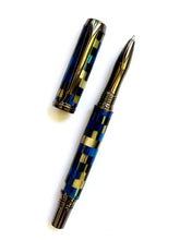 Load image into Gallery viewer, Algonquin Rollerball Pen - Royal Blue & Gold Matrix