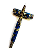 Load image into Gallery viewer, Algonquin Rollerball Pen - Royal Blue & Gold Matrix