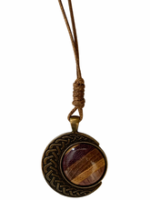 Load image into Gallery viewer, Pendant on Corded Necklace - Mixed Woods 2