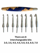 Load image into Gallery viewer, Crochet Handle &amp; Hook Set (Extra Long) - Ocean Wave
