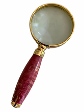 Load image into Gallery viewer, Midi Magnifier - Pink  Dyed Box Elder Burl

