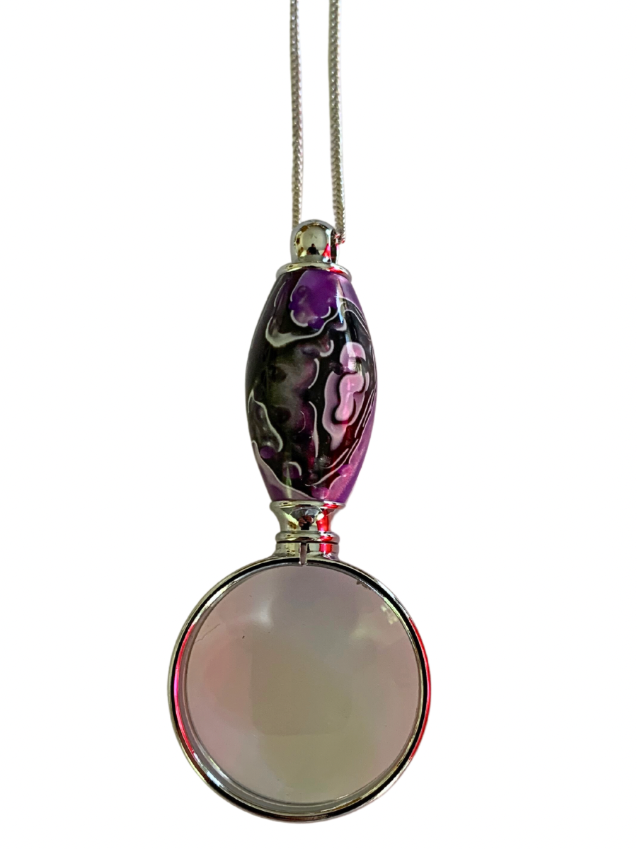 Mini Magnifier on a Chain - Purple Passion