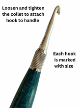 Load image into Gallery viewer, Crochet Handle &amp; Hook Set (Extra Long) - GLITTER Calypso
