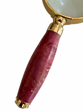 Load image into Gallery viewer, Midi Magnifier - Pink  Dyed Box Elder Burl
