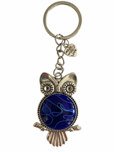 Load image into Gallery viewer, Owl Keychain - Blue Lagoon

