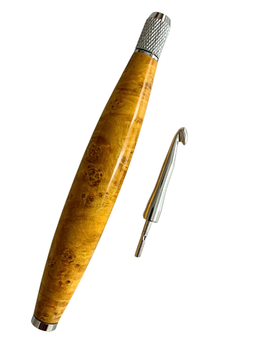 Crochet Handle & Hook Set (Extra Long) - Box Elder Burl – BwA Woodturning