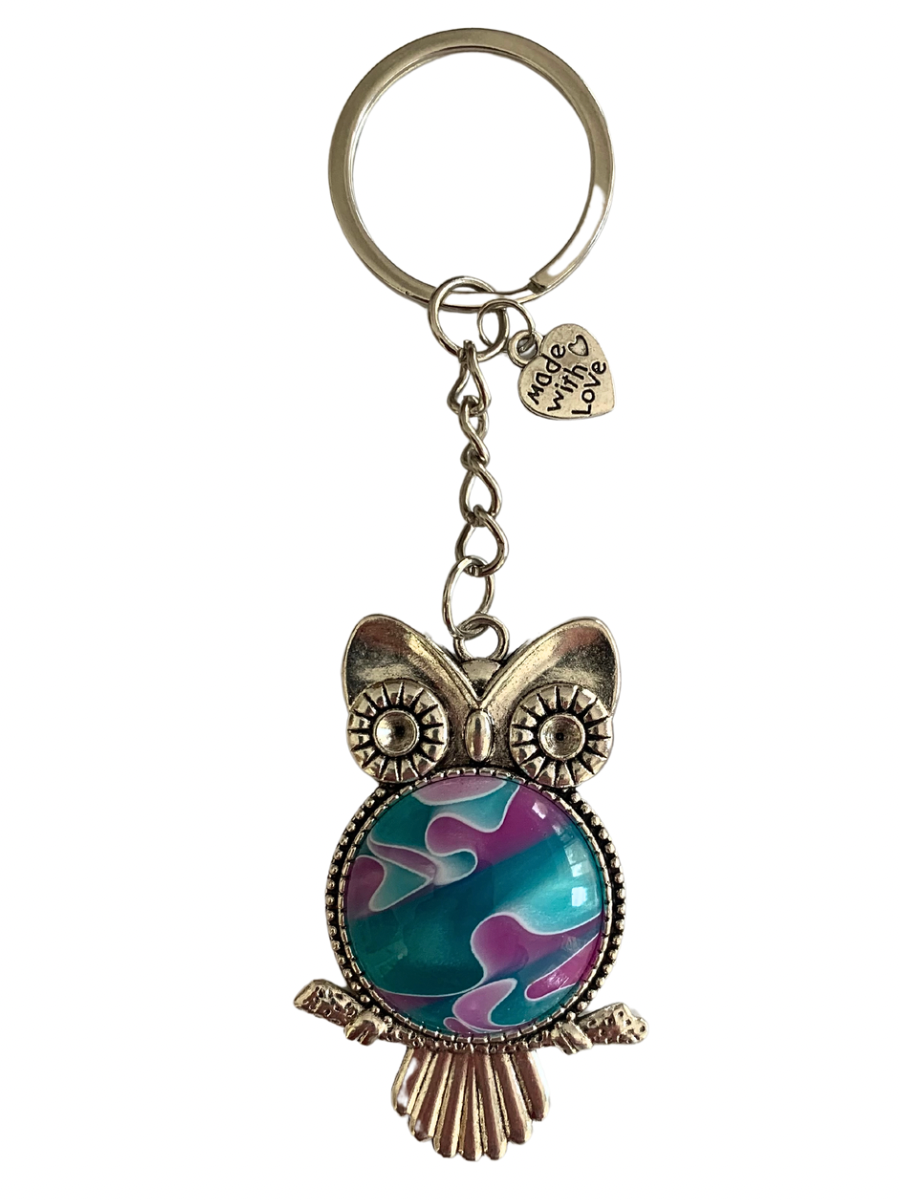Owl Keychain - Cotton Candy