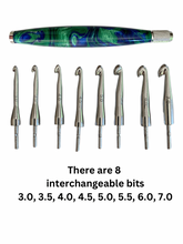 Load image into Gallery viewer, Crochet Handle &amp; Hook Set (Extra Long) - Winter Harbour
