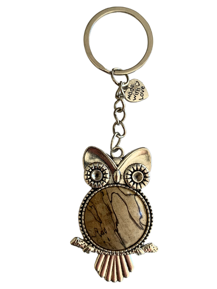 Owl Keychain - Spalted Tamarind