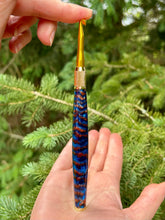 Load image into Gallery viewer, Crochet Handle &amp; Hook Set (Extra Long) - Autumn Mist (copper glitter)
