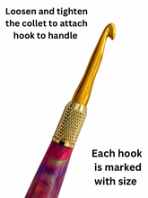 Load image into Gallery viewer, Crochet Handle &amp; Hook Set (Extra Long) - Pink Orange Pulse
