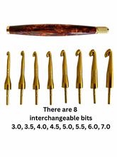 Load image into Gallery viewer, Crochet Handle &amp; Hook Set (Extra Long) - Autumn Bronze
