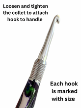 Load image into Gallery viewer, Crochet Handle &amp; Hook Set (Extra Long) - Cryptic
