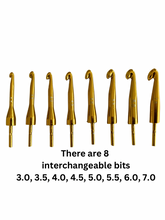 Load image into Gallery viewer, Crochet Handle &amp; Hook Set (Extra Long) - Cosmic Raven
