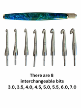 Load image into Gallery viewer, Crochet Handle &amp; Hook Set (Extra Long) - Land &amp; Sea
