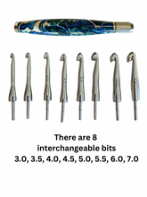 Load image into Gallery viewer, Crochet Handle &amp; Hook Set - Pacific (Short for pencil grippers)
