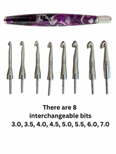 Load image into Gallery viewer, Crochet Handle &amp; Hook Set (Extra Long) - Iris
