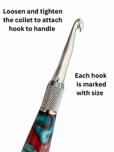 Load image into Gallery viewer, Crochet Handle &amp; Hook Set (Extra Long) - Fire &amp; Ice
