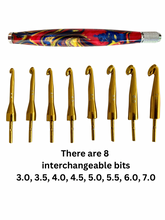 Load image into Gallery viewer, Crochet Handle &amp; Hook Set (Extra Long) - Carnival
