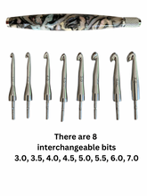 Load image into Gallery viewer, Crochet Handle &amp; Hook Set (Extra Long) - Abalone
