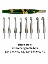 Load image into Gallery viewer, Crochet Handle &amp; Hook Set (Extra Long) - Emerald Sands
