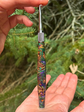 Load image into Gallery viewer, Crochet Handle &amp; Hook Set (Extra Long) - MARDI GRAS Pinecone Speciality
