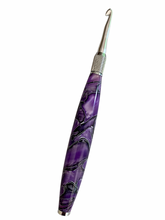 Load image into Gallery viewer, Crochet Handle &amp; Hook Set (Extra Long) - Purple Passion
