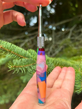 Load image into Gallery viewer, Crochet Handle &amp; Hook Set - Mosaic Explosion (Extra Short for pencil grippers)
