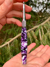 Load image into Gallery viewer, Crochet Handle &amp; Hook Set - Iris (Short for pencil grippers)
