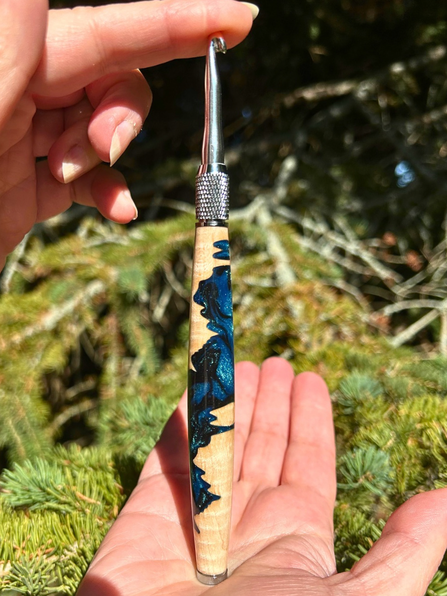 Crochet Handle & Hook Set (Extra Long) - Emerald Bay