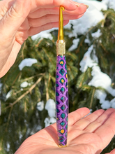 Load image into Gallery viewer, Crochet Handle &amp; Hook Set (Extra Long) - Enchanted Orchid (Dragon Scale Series)
