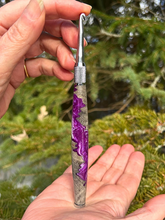 Load image into Gallery viewer, Crochet Handle &amp; Hook Set (Extra Long) - Purple Agate
