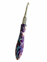 Load image into Gallery viewer, Crochet Handle &amp; Hook Set - Wonkaberry (Short for pencil grippers)
