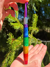 Load image into Gallery viewer, Crochet Handle &amp; Hook Set (Extra Long) - Rainbow Stack
