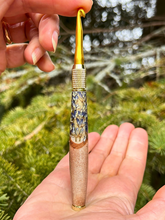 Load image into Gallery viewer, Crochet Handle &amp; Hook Set - Lavender Flowers (Short for pencil grippers)
