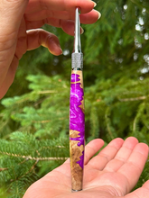Load image into Gallery viewer, Crochet Handle &amp; Hook Set (Extra Long) - Electric Purple
