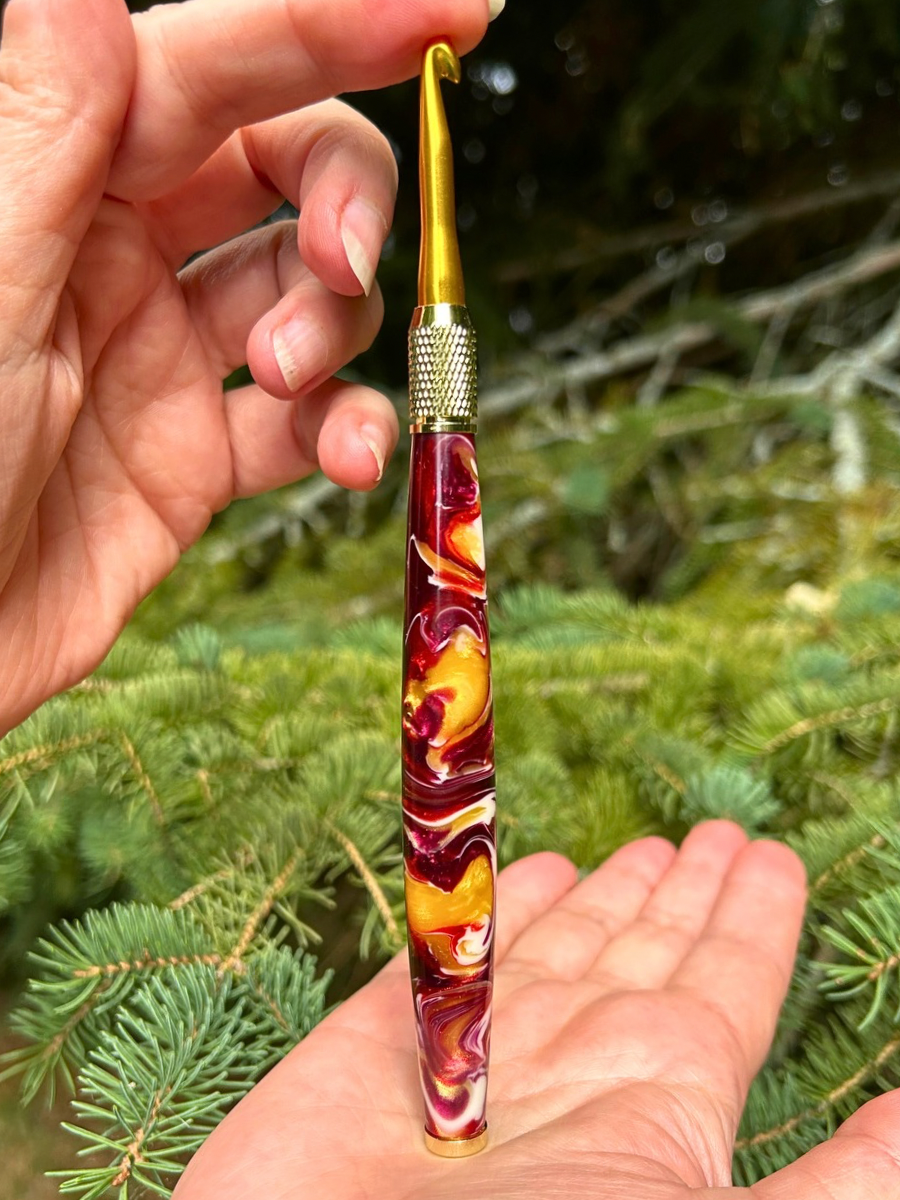 Crochet Handle & Hook Set (Extra Long) - Sea of Flames