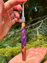 Load image into Gallery viewer, Crochet Handle &amp; Hook Set (Extra Long) - Purple Aster
