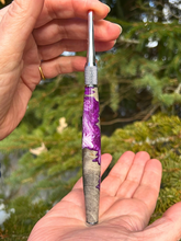 Load image into Gallery viewer, Crochet Handle &amp; Hook Set (Extra Long) - Purple Agate
