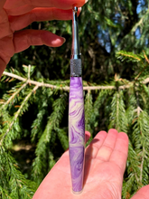 Load image into Gallery viewer, Crochet Handle &amp; Hook Set (Extra Long) - Lavender Geode
