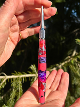 Load image into Gallery viewer, Crochet Handle &amp; Hook Set (Extra Long) - BALI RED Mosaic Explosion
