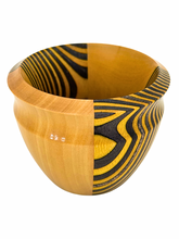 Load image into Gallery viewer, Crochet &amp; Knit Wooden Storage Bowl - Yellow Jacket
