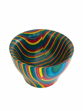 Load image into Gallery viewer, Crochet &amp; Knit Wooden Storage Bowl - Rainbow

