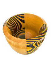 Load image into Gallery viewer, Crochet &amp; Knit Wooden Storage Bowl - Yellow Jacket
