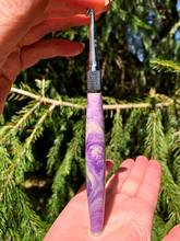 Load image into Gallery viewer, Crochet Handle &amp; Hook Set (Extra Long) - Lavender Geode
