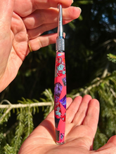 Load image into Gallery viewer, Crochet Handle &amp; Hook Set (Extra Long) - BALI RED Mosaic Explosion
